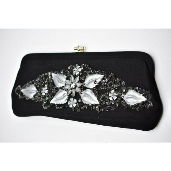 CARON of HOUSTON TEXAS Hand Decorated Original Beaded Clutch Bag Purse 1950s - Picture 2 of 7